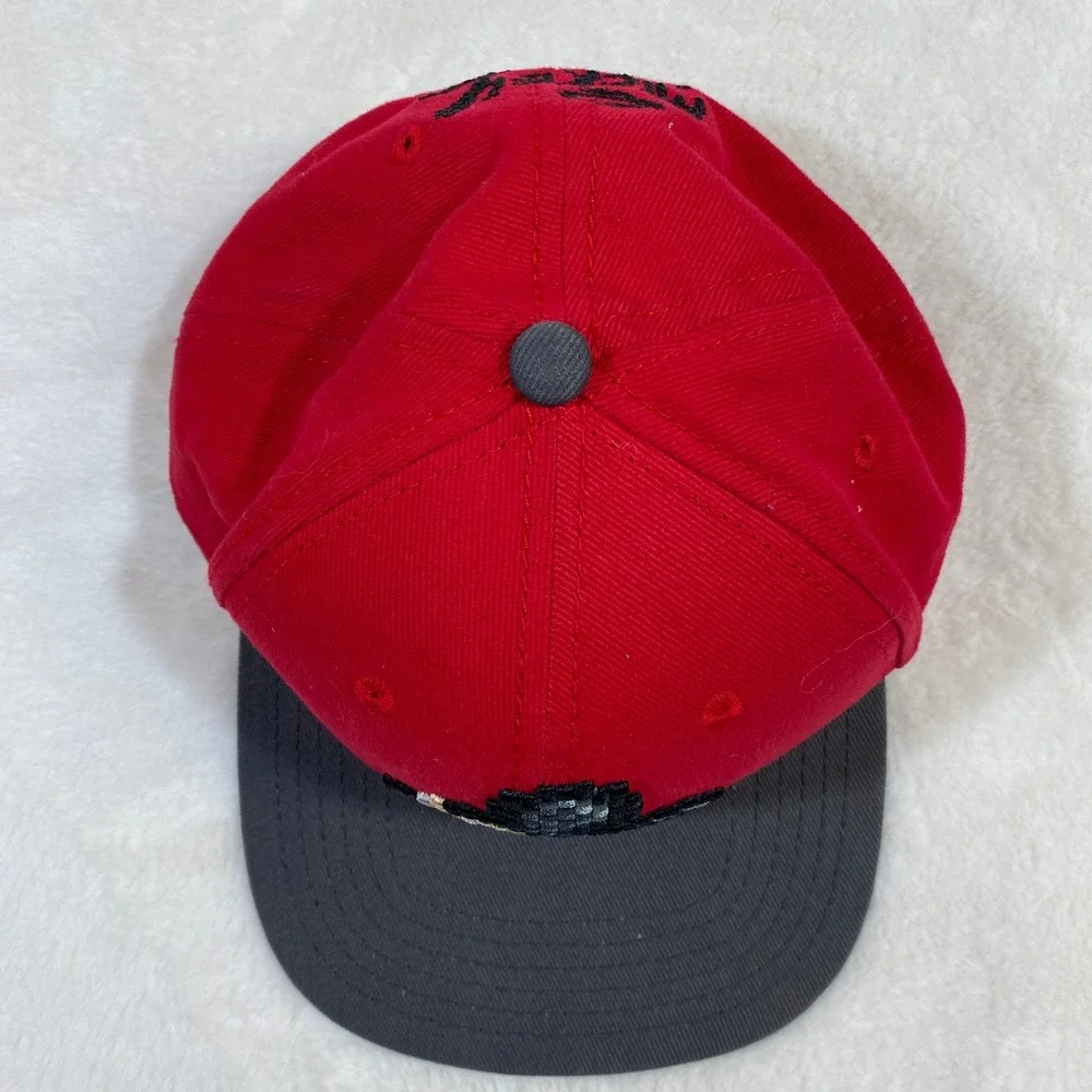 Disney Parks Mickey Mouse Pixel Art Youth Baseball Cap Hat Red Gray